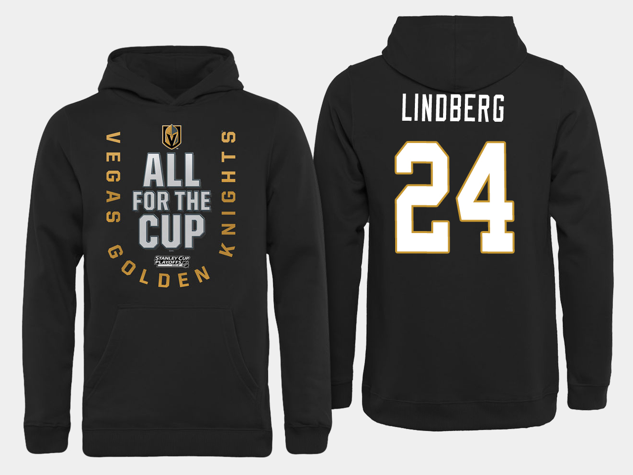 Men NHL Vegas Golden Knights 24 Lindberg All for the Cup hoodie